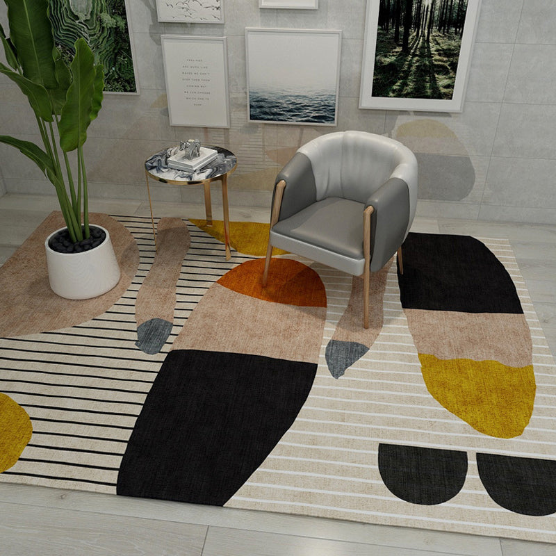 Multicolor Geometric Print Rug Synthetics Minimalist Area Carpet Easy Care Stain-Resistant Indoor Rug for Parlor Beige Clearhalo 'Area Rug' 'Modern' 'Rugs' Rug' 2225794
