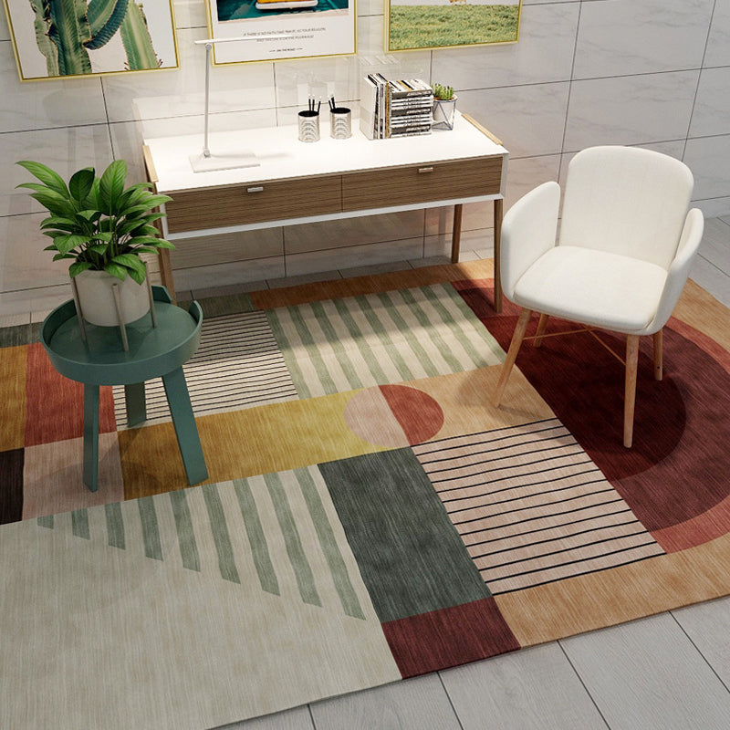 Multicolor Geometric Print Rug Synthetics Minimalist Area Carpet Easy Care Stain-Resistant Indoor Rug for Parlor Clearhalo 'Area Rug' 'Modern' 'Rugs' Rug' 2225805