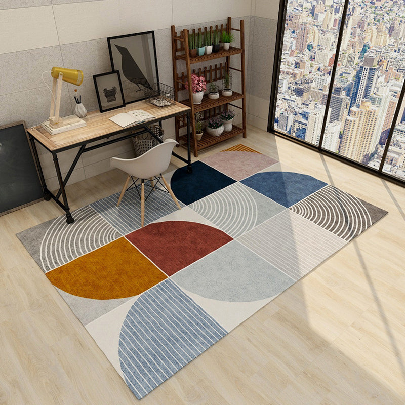 Multicolor Geometric Print Rug Synthetics Minimalist Area Carpet Easy Care Stain-Resistant Indoor Rug for Parlor White Clearhalo 'Area Rug' 'Modern' 'Rugs' Rug' 2225806