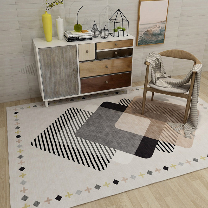 Multicolor Geometric Print Rug Synthetics Minimalist Area Carpet Easy Care Stain-Resistant Indoor Rug for Parlor Dark Gray Clearhalo 'Area Rug' 'Modern' 'Rugs' Rug' 2225807