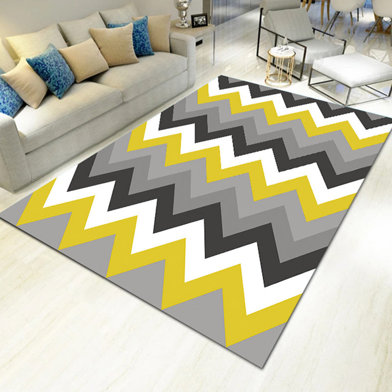 Multi Color Natural Rug Polyster Geo Printed Area Rug Pet Friendly Stain-Resistant Carpet for Home Decoration Gray-White Clearhalo 'Area Rug' 'Modern' 'Rugs' Rug' 2225830