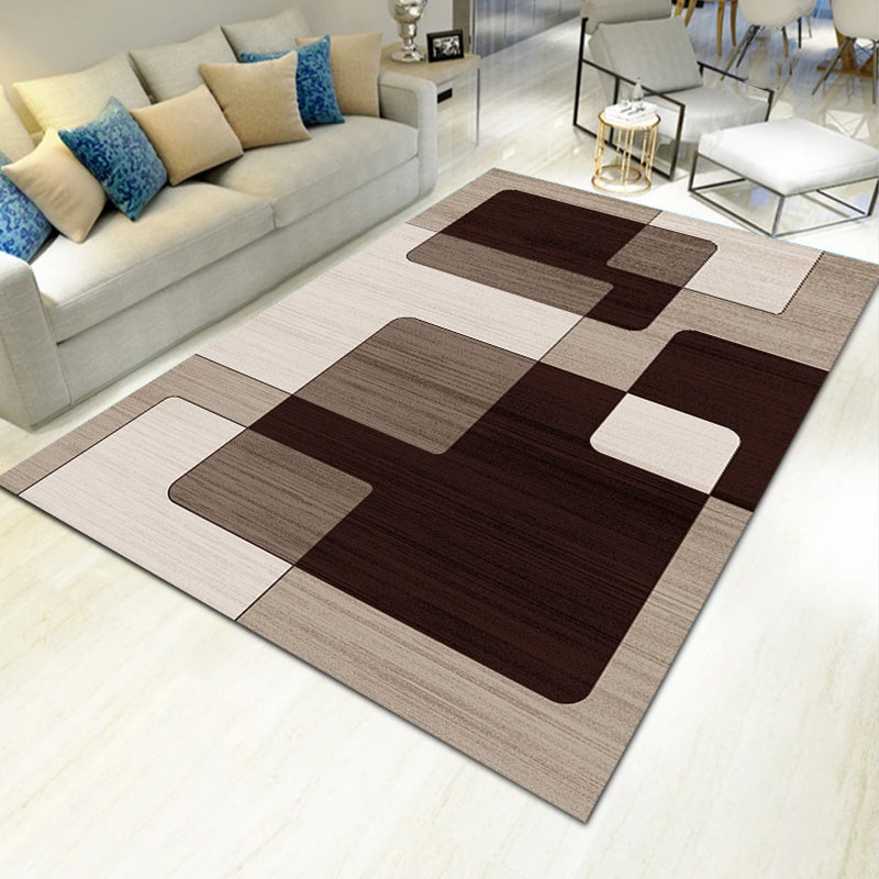Multi Color Natural Rug Polyster Geo Printed Area Rug Pet Friendly Stain-Resistant Carpet for Home Decoration Clearhalo 'Area Rug' 'Modern' 'Rugs' Rug' 2225833