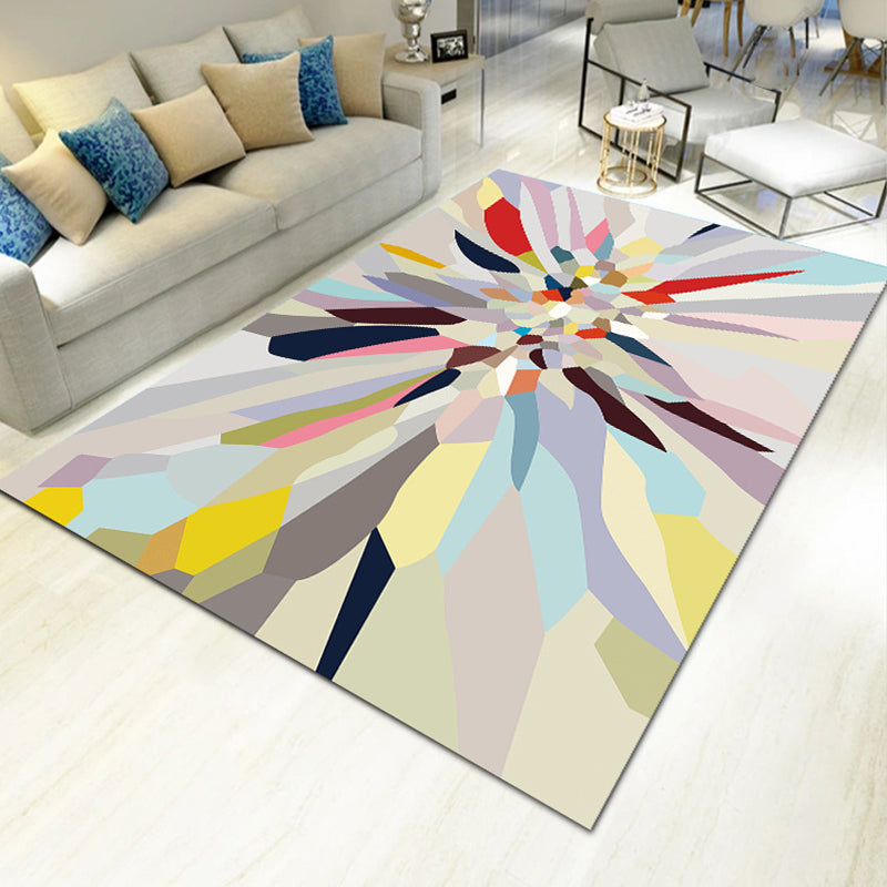 Multi Color Natural Rug Polyster Geo Printed Area Rug Pet Friendly Stain-Resistant Carpet for Home Decoration Clearhalo 'Area Rug' 'Modern' 'Rugs' Rug' 2225840
