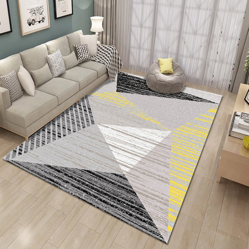 Multi Color Natural Rug Polyster Geo Printed Area Rug Pet Friendly Stain-Resistant Carpet for Home Decoration Grey Clearhalo 'Area Rug' 'Modern' 'Rugs' Rug' 2225853