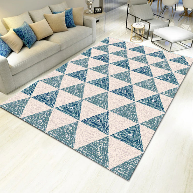 Multi Color Natural Rug Polyster Geo Printed Area Rug Pet Friendly Stain-Resistant Carpet for Home Decoration Sky Blue Clearhalo 'Area Rug' 'Modern' 'Rugs' Rug' 2225857