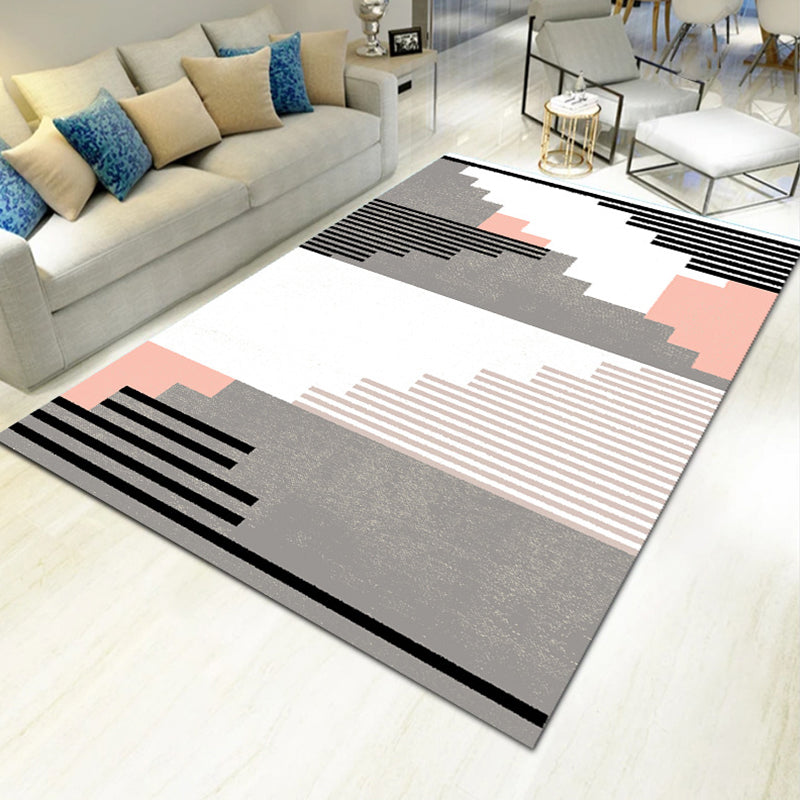 Multi Color Natural Rug Polyster Geo Printed Area Rug Pet Friendly Stain-Resistant Carpet for Home Decoration Clearhalo 'Area Rug' 'Modern' 'Rugs' Rug' 2225858