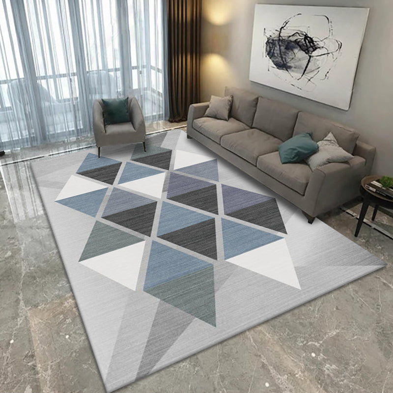 Multi Color Natural Rug Polyster Geo Printed Area Rug Pet Friendly Stain-Resistant Carpet for Home Decoration Blue Clearhalo 'Area Rug' 'Modern' 'Rugs' Rug' 2225868