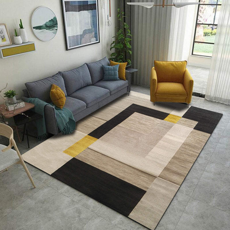 Contemporary Living Room Rug Multi-Colored Geo Patterned Carpet Synthetics Pet Friendly Machine Washable Rug Clearhalo 'Area Rug' 'Modern' 'Rugs' Rug' 2225870