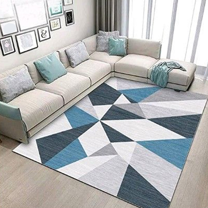 Contemporary Living Room Rug Multi-Colored Geo Patterned Carpet Synthetics Pet Friendly Machine Washable Rug Clearhalo 'Area Rug' 'Modern' 'Rugs' Rug' 2225881