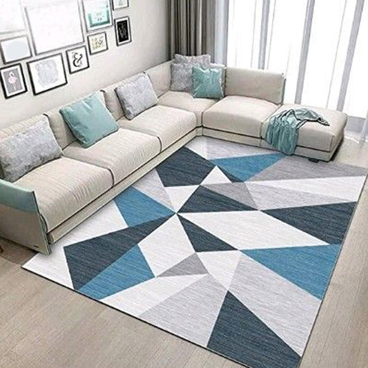 Contemporary Living Room Rug Multi-Colored Geo Patterned Carpet Synthetics Pet Friendly Machine Washable Rug Clearhalo 'Area Rug' 'Modern' 'Rugs' Rug' 2225881