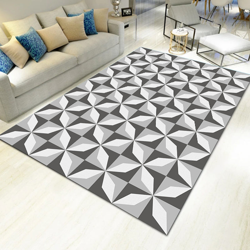 Contemporary Living Room Rug Multi-Colored Geo Patterned Carpet Synthetics Pet Friendly Machine Washable Rug Clearhalo 'Area Rug' 'Modern' 'Rugs' Rug' 2225882