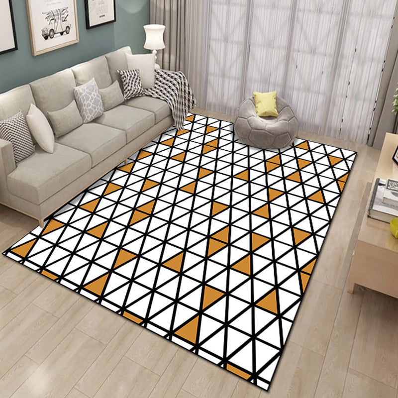 Contemporary Living Room Rug Multi-Colored Geo Patterned Carpet Synthetics Pet Friendly Machine Washable Rug Ginger Clearhalo 'Area Rug' 'Modern' 'Rugs' Rug' 2225883