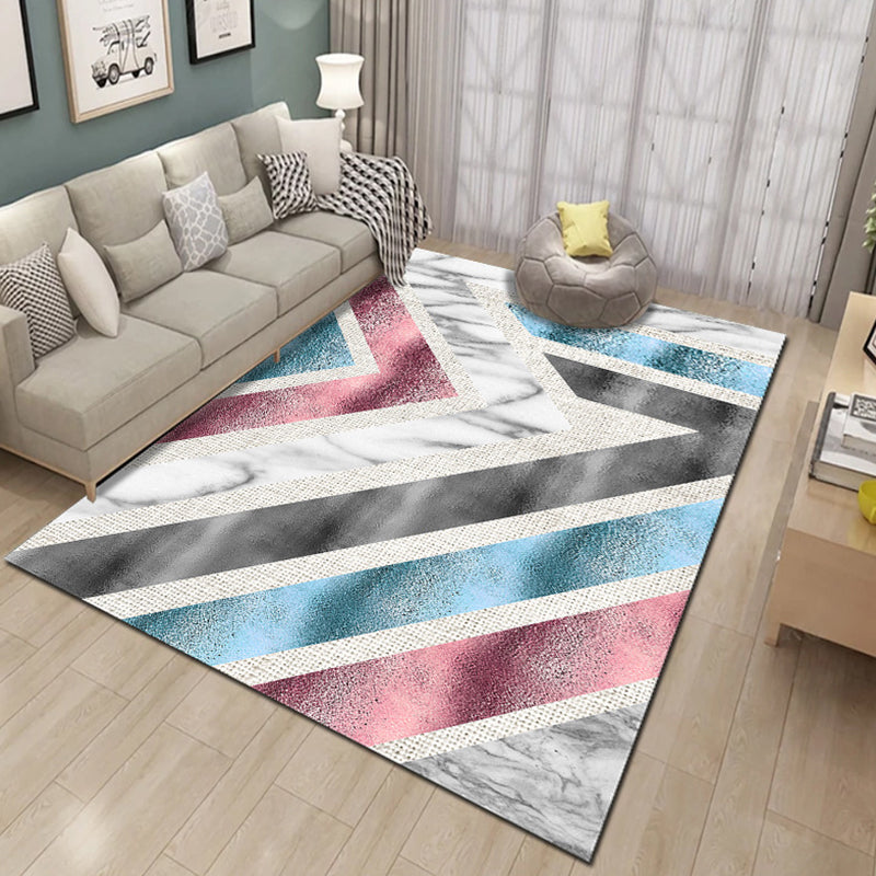 Contemporary Living Room Rug Multi-Colored Geo Patterned Carpet Synthetics Pet Friendly Machine Washable Rug Clearhalo 'Area Rug' 'Modern' 'Rugs' Rug' 2225889