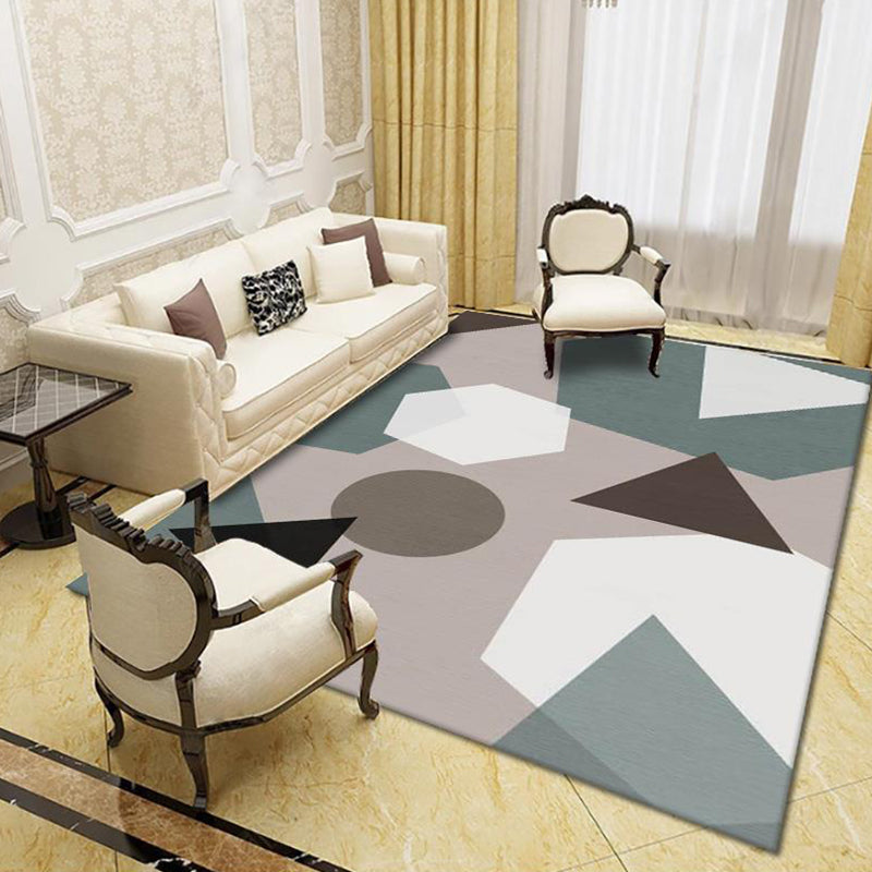 Modern Living Room Rug Multi Colored Geo Print Carpet Polypropylene Anti-Slip Pet Friendly Indoor Rug Clearhalo 'Area Rug' 'Modern' 'Rugs' Rug' 2226008