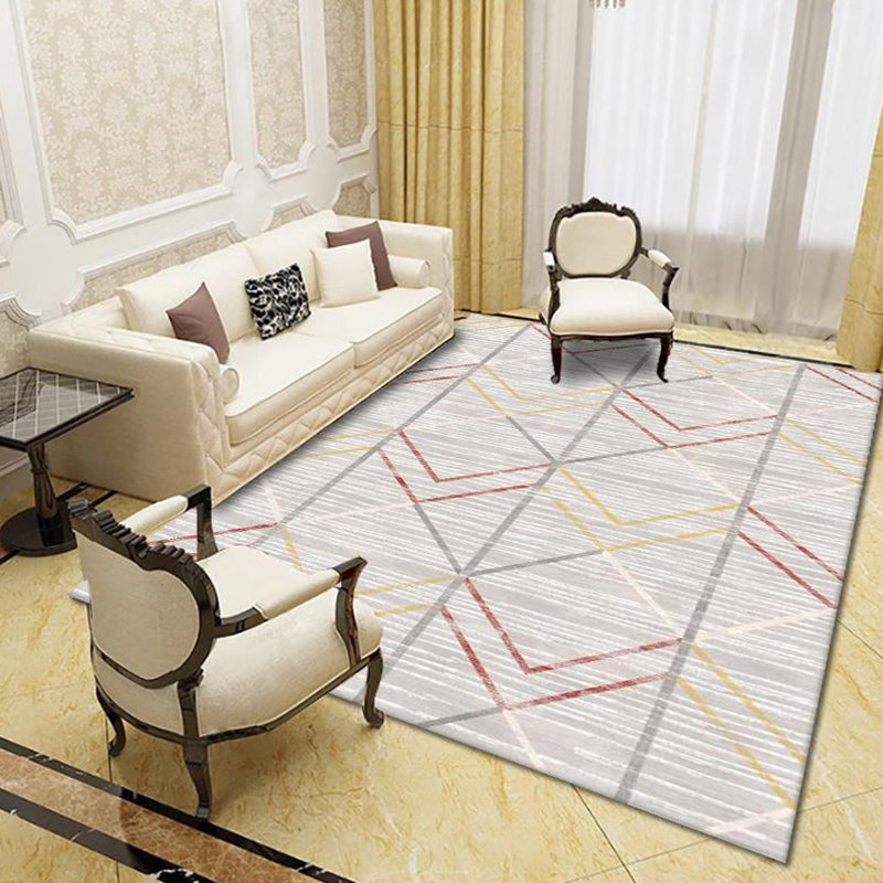 Modern Living Room Rug Multi Colored Geo Print Carpet Polypropylene Anti-Slip Pet Friendly Indoor Rug Grey Clearhalo 'Area Rug' 'Modern' 'Rugs' Rug' 2226011