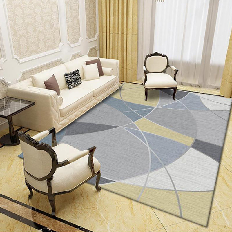 Modern Living Room Rug Multi Colored Geo Print Carpet Polypropylene Anti-Slip Pet Friendly Indoor Rug Gray-Yellow Clearhalo 'Area Rug' 'Modern' 'Rugs' Rug' 2226019
