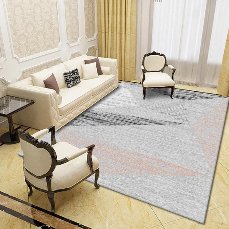 Modern Living Room Rug Multi Colored Geo Print Carpet Polypropylene Anti-Slip Pet Friendly Indoor Rug Light Gray Clearhalo 'Area Rug' 'Modern' 'Rugs' Rug' 2226022