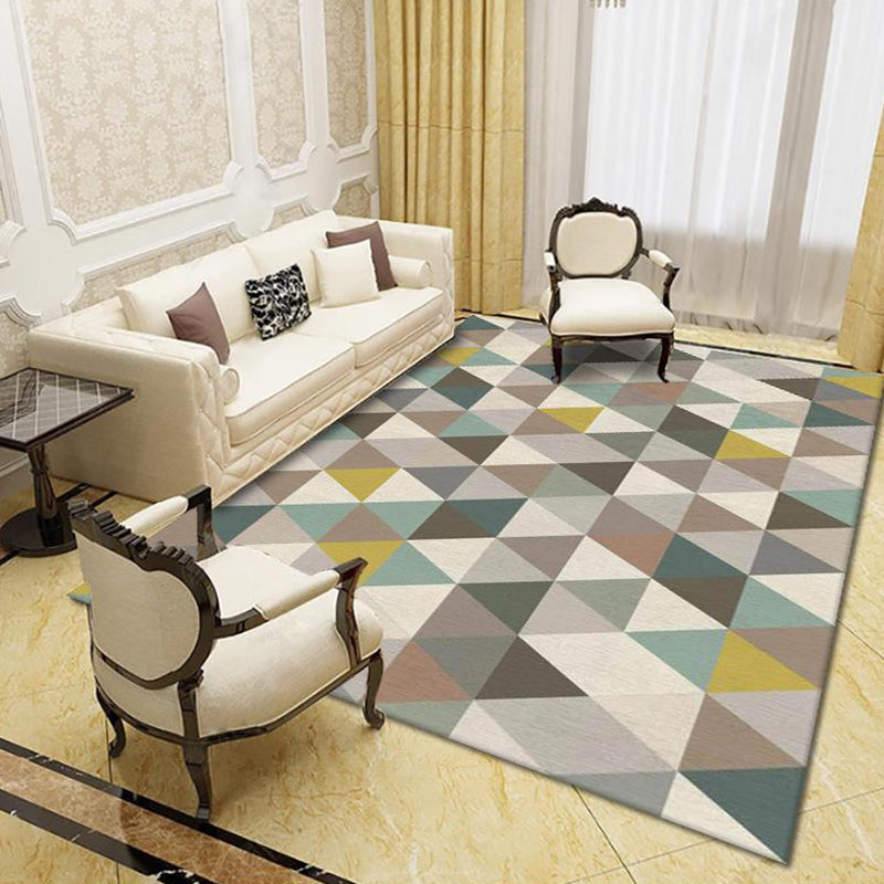 Modern Living Room Rug Multi Colored Geo Print Carpet Polypropylene Anti-Slip Pet Friendly Indoor Rug Clearhalo 'Area Rug' 'Modern' 'Rugs' Rug' 2226027