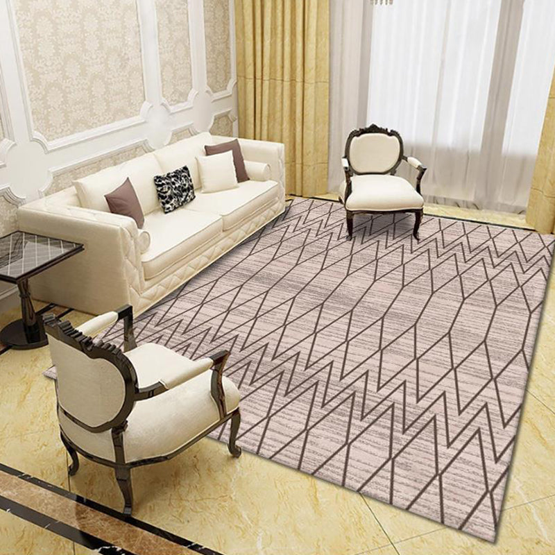 Modern Living Room Rug Multi Colored Geo Print Carpet Polypropylene Anti-Slip Pet Friendly Indoor Rug Brown Clearhalo 'Area Rug' 'Modern' 'Rugs' Rug' 2226035