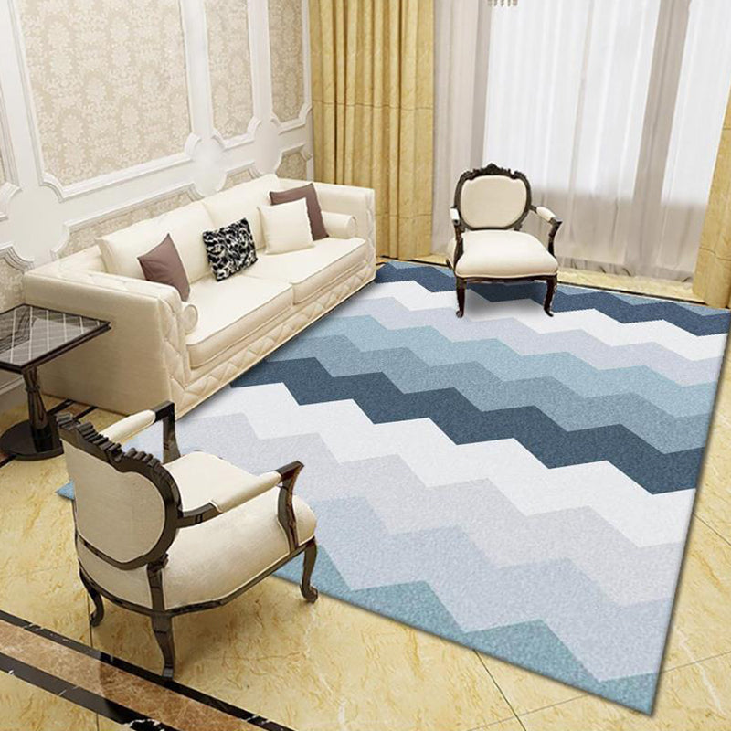 Modern Living Room Rug Multi Colored Geo Print Carpet Polypropylene Anti-Slip Pet Friendly Indoor Rug Blue Clearhalo 'Area Rug' 'Modern' 'Rugs' Rug' 2226039