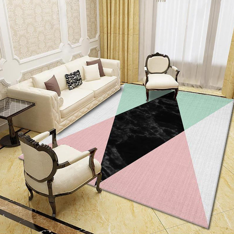 Modern Living Room Rug Multi Colored Geo Print Carpet Polypropylene Anti-Slip Pet Friendly Indoor Rug Clearhalo 'Area Rug' 'Modern' 'Rugs' Rug' 2226044