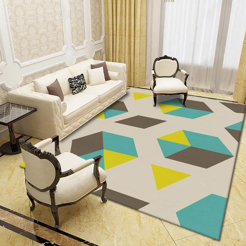 Modern Living Room Rug Multi Colored Geo Print Carpet Polypropylene Anti-Slip Pet Friendly Indoor Rug Clearhalo 'Area Rug' 'Modern' 'Rugs' Rug' 2226045