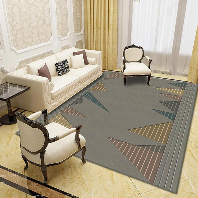 Modern Living Room Rug Multi Colored Geo Print Carpet Polypropylene Anti-Slip Pet Friendly Indoor Rug Clearhalo 'Area Rug' 'Modern' 'Rugs' Rug' 2226046