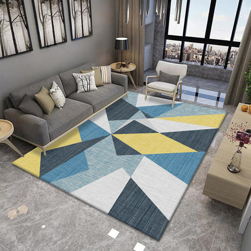 Multi-Colored Minimalist Rug Synthetics Geo Patterned Carpet Non-Slip Washable Indoor Rug for Parlor Blue Clearhalo 'Area Rug' 'Modern' 'Rugs' Rug' 2226047