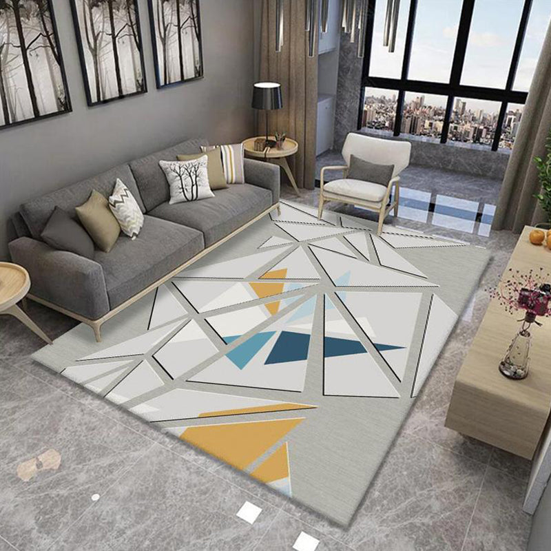 Multi-Colored Minimalist Rug Synthetics Geo Patterned Carpet Non-Slip Washable Indoor Rug for Parlor Grey Clearhalo 'Area Rug' 'Modern' 'Rugs' Rug' 2226065