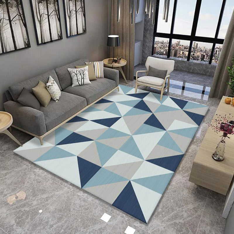 Multi-Colored Minimalist Rug Synthetics Geo Patterned Carpet Non-Slip Washable Indoor Rug for Parlor Dark Blue Clearhalo 'Area Rug' 'Modern' 'Rugs' Rug' 2226075
