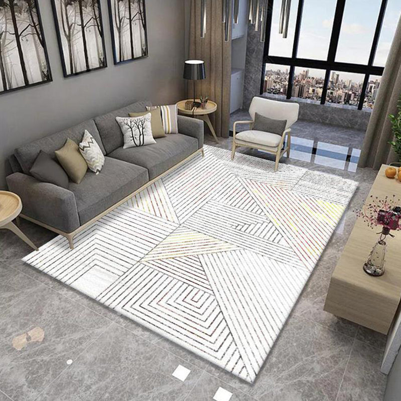 Multi-Colored Minimalist Rug Synthetics Geo Patterned Carpet Non-Slip Washable Indoor Rug for Parlor Cream Gray Clearhalo 'Area Rug' 'Modern' 'Rugs' Rug' 2226087