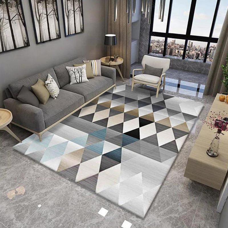 Multi-Colored Minimalist Rug Synthetics Geo Patterned Carpet Non-Slip Washable Indoor Rug for Parlor Brown Clearhalo 'Area Rug' 'Modern' 'Rugs' Rug' 2226089