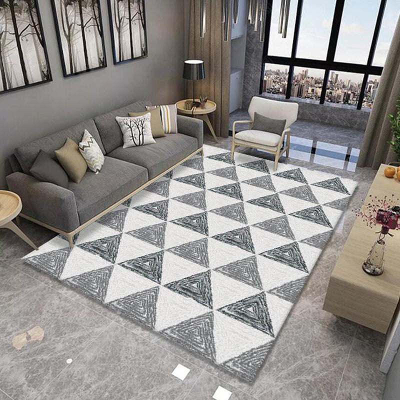 Multi-Colored Minimalist Rug Synthetics Geo Patterned Carpet Non-Slip Washable Indoor Rug for Parlor Gray-White Clearhalo 'Area Rug' 'Modern' 'Rugs' Rug' 2226090