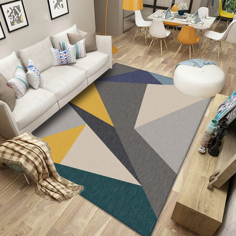 Multicolored Nordic Rug Polyster Geometric Printed Carpet Washable Anti-Slip Backing Area Rug for Decoration Dark Gray Clearhalo 'Area Rug' 'Modern' 'Rugs' Rug' 2226136
