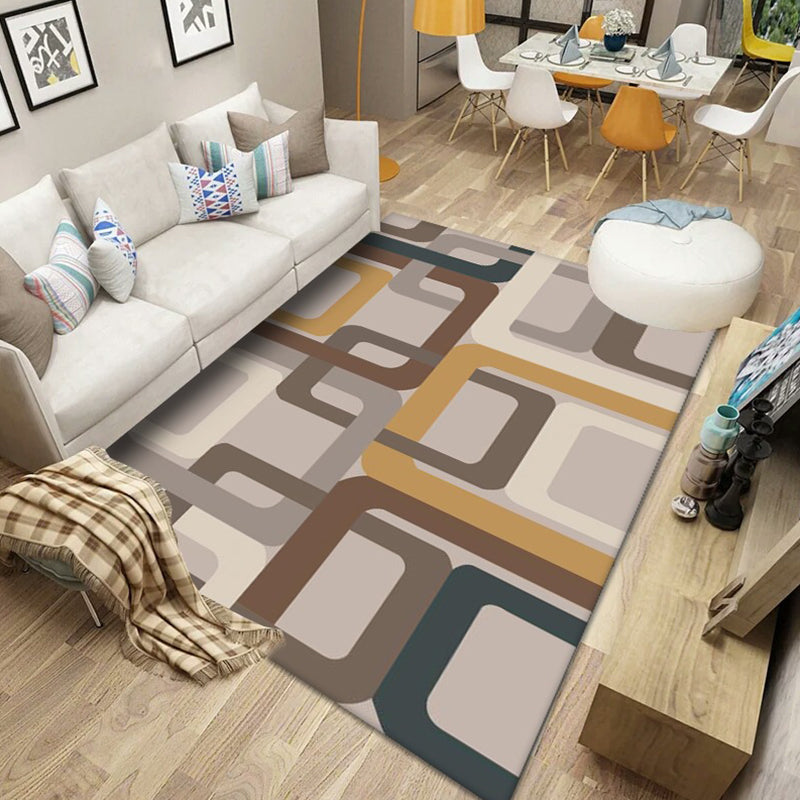Multicolored Nordic Rug Polyster Geometric Printed Carpet Washable Anti-Slip Backing Area Rug for Decoration Clearhalo 'Area Rug' 'Modern' 'Rugs' Rug' 2226137
