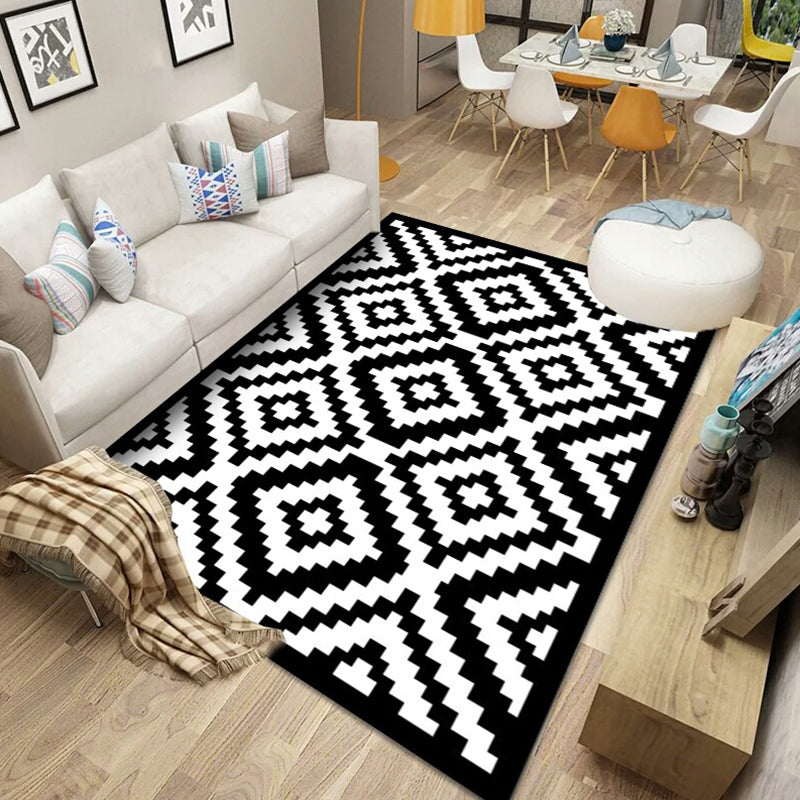 Multicolored Nordic Rug Polyster Geometric Printed Carpet Washable Anti-Slip Backing Area Rug for Decoration Clearhalo 'Area Rug' 'Modern' 'Rugs' Rug' 2226146