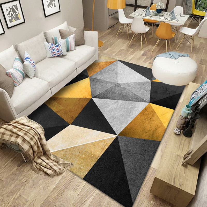 Multicolored Nordic Rug Polyster Geometric Printed Carpet Washable Anti-Slip Backing Area Rug for Decoration Gold Clearhalo 'Area Rug' 'Modern' 'Rugs' Rug' 2226158