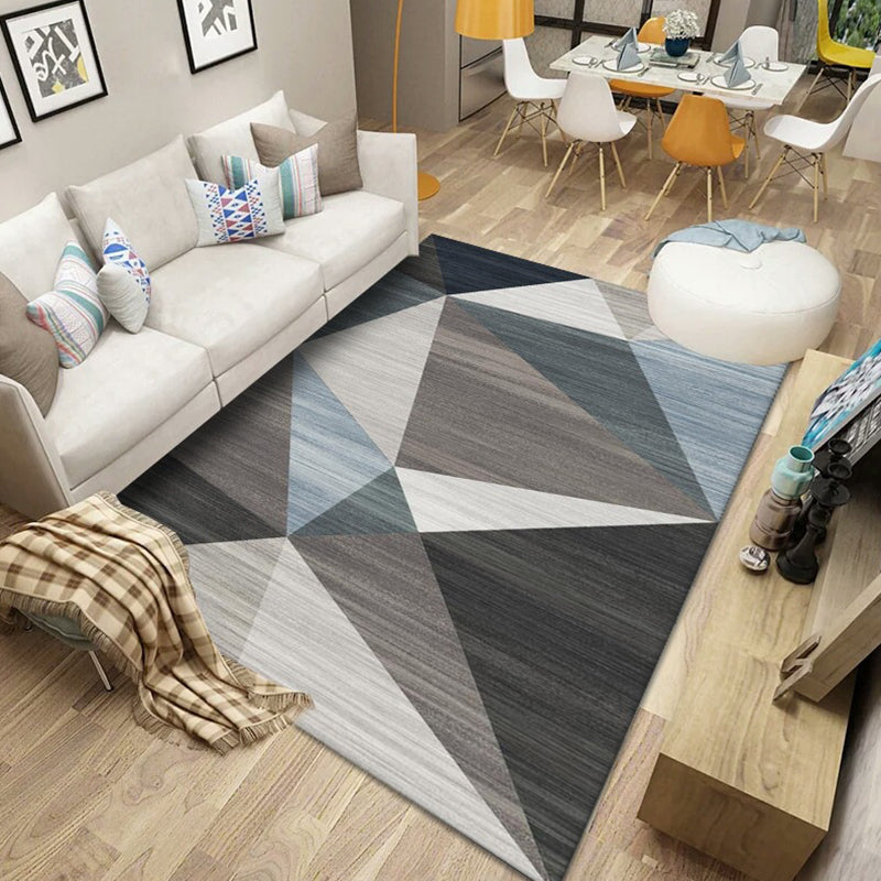 Multicolored Nordic Rug Polyster Geometric Printed Carpet Washable Anti-Slip Backing Area Rug for Decoration Gray-Blue Clearhalo 'Area Rug' 'Modern' 'Rugs' Rug' 2226159