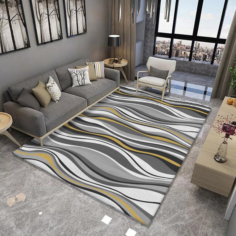 Contemporary Living Room Rug Multicolor Geo Printed Area Rug Polyster Pet Friendly Easy Care Carpet Grey Clearhalo 'Area Rug' 'Modern' 'Rugs' Rug' 2226168