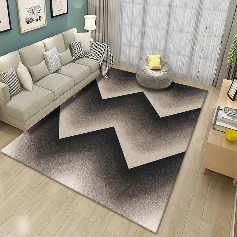 Contemporary Living Room Rug Multicolor Geo Printed Area Rug Polyster Pet Friendly Easy Care Carpet Dark Coffee Clearhalo 'Area Rug' 'Modern' 'Rugs' Rug' 2226176