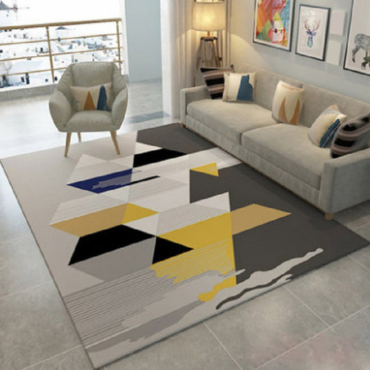 Chinese Parlor Rug Multi-Color Geo Pattern Carpet Polyster Non-Slip Backing Pet Friendly Indoor Rug Yellow Clearhalo 'Area Rug' 'Modern' 'Rugs' Rug' 2226188