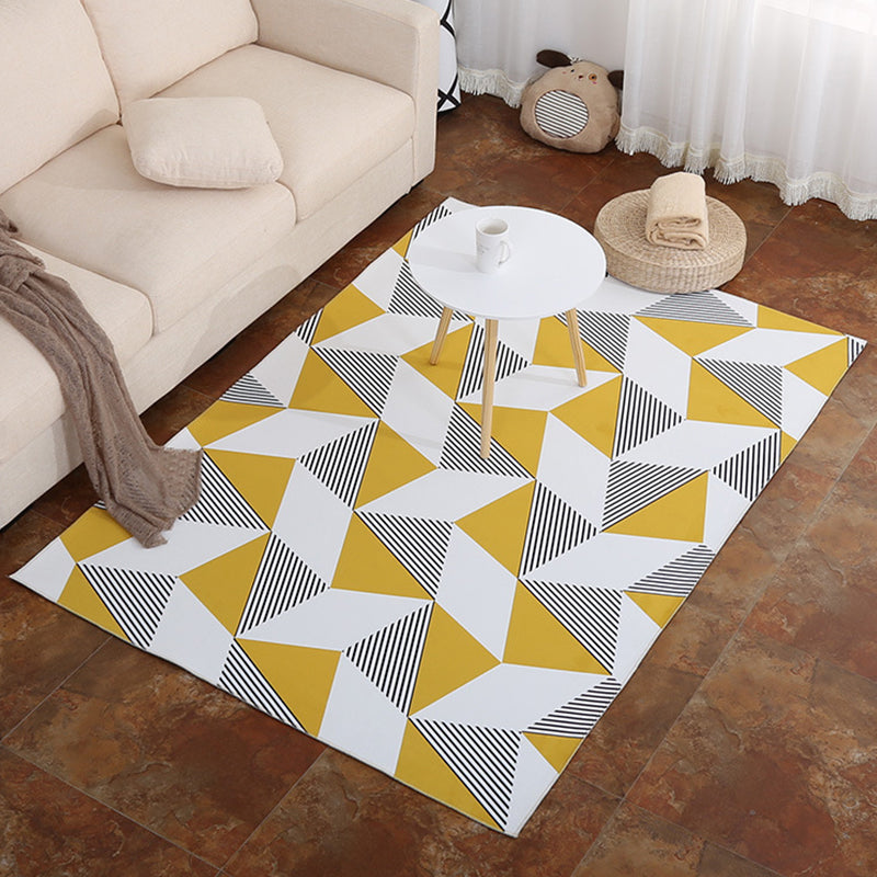 Modern Geometric Pattern Rug Multi Color Polypropylene Indoor Rug Non-Slip Machine Washable Rug for Decoration Gray-Yellow Clearhalo 'Area Rug' 'Modern' 'Rugs' Rug' 2226192