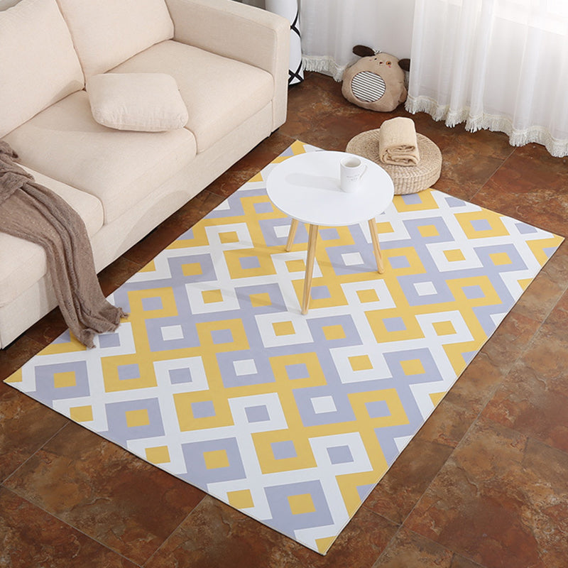 Modern Geometric Pattern Rug Multi Color Polypropylene Indoor Rug Non-Slip Machine Washable Rug for Decoration Yellow Clearhalo 'Area Rug' 'Modern' 'Rugs' Rug' 2226195