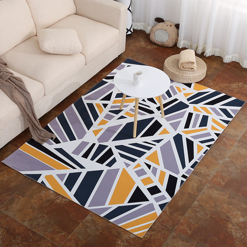 Modern Geometric Pattern Rug Multi Color Polypropylene Indoor Rug Non-Slip Machine Washable Rug for Decoration Yellow-Red Clearhalo 'Area Rug' 'Modern' 'Rugs' Rug' 2226197