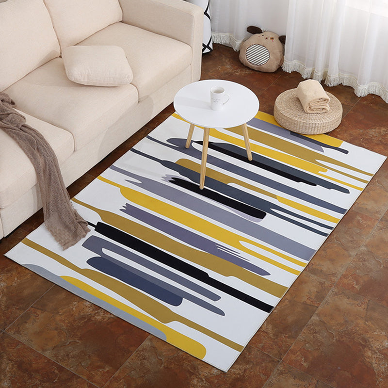 Modern Geometric Pattern Rug Multi Color Polypropylene Indoor Rug Non-Slip Machine Washable Rug for Decoration White-Yellow Clearhalo 'Area Rug' 'Modern' 'Rugs' Rug' 2226203