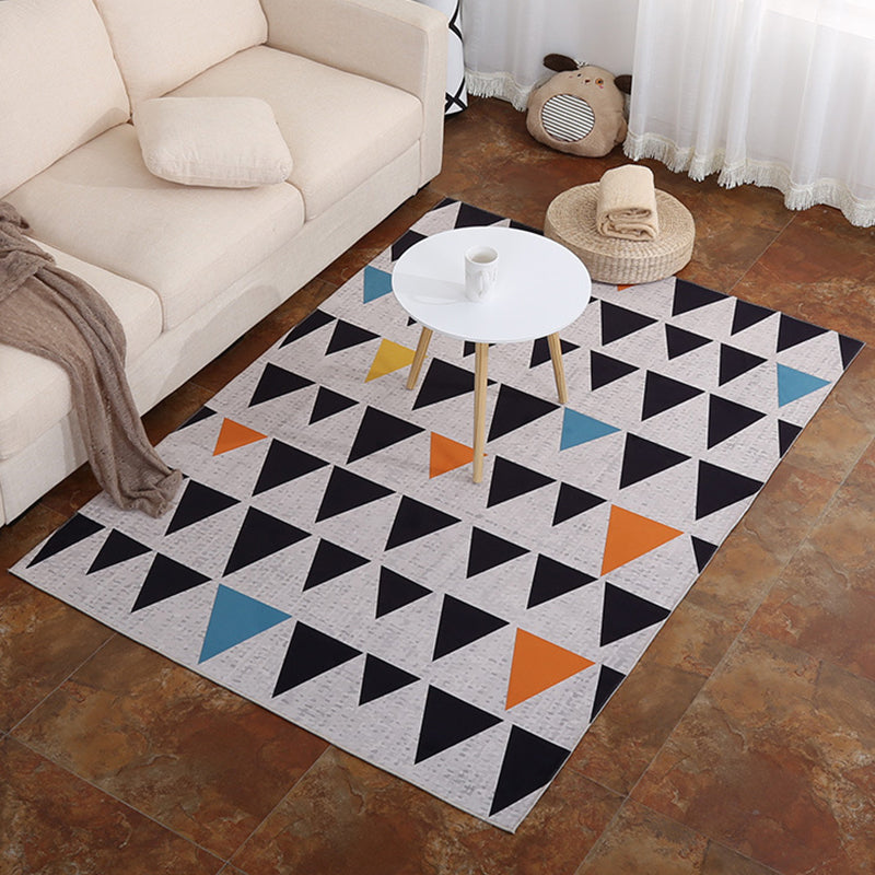 Modern Geometric Pattern Rug Multi Color Polypropylene Indoor Rug Non-Slip Machine Washable Rug for Decoration Black-Blue Clearhalo 'Area Rug' 'Modern' 'Rugs' Rug' 2226204