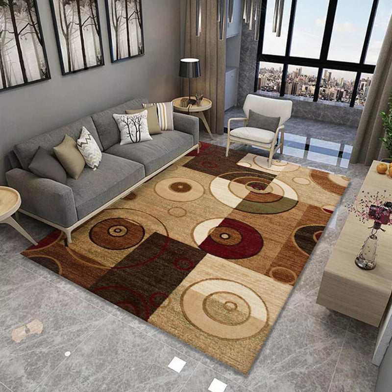 Multi Colored Nordic Rug Polyster Geo Patterned Indoor Rug Anti-Slip Pet Friendly Washable Carpet for Parlor Dark Brown Clearhalo 'Area Rug' 'Modern' 'Rugs' Rug' 2226209