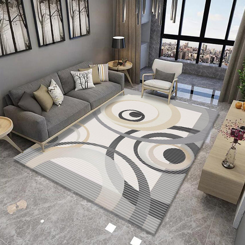 Multi Colored Nordic Rug Polyster Geo Patterned Indoor Rug Anti-Slip Pet Friendly Washable Carpet for Parlor Light Gray Clearhalo 'Area Rug' 'Modern' 'Rugs' Rug' 2226211