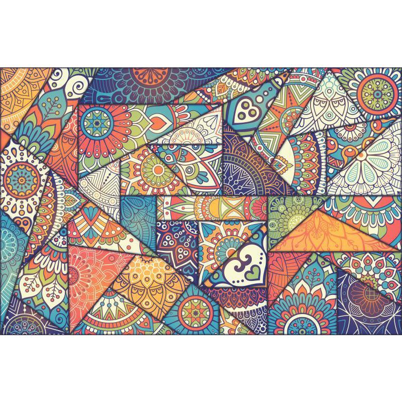 Multi Colored Nordic Rug Polyster Geo Patterned Indoor Rug Anti-Slip Pet Friendly Washable Carpet for Parlor Clearhalo 'Area Rug' 'Modern' 'Rugs' Rug' 2226216