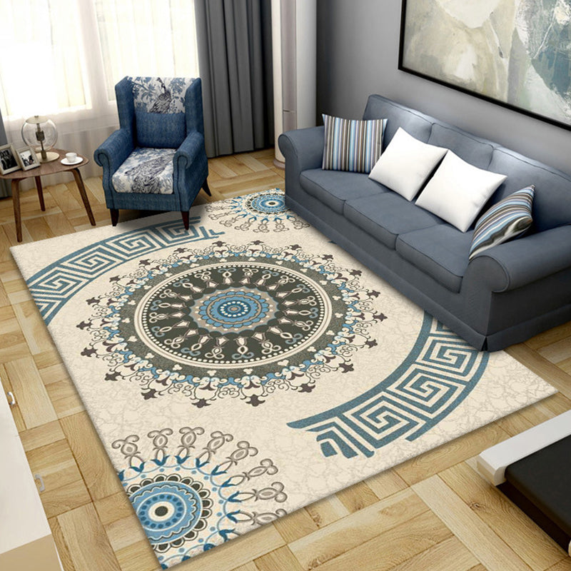 Multi Colored Nordic Rug Polyster Geo Patterned Indoor Rug Anti-Slip Pet Friendly Washable Carpet for Parlor Blue Clearhalo 'Area Rug' 'Modern' 'Rugs' Rug' 2226218